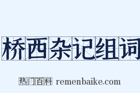 桥西杂记组词是什么意思的图片
